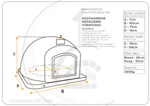 Pizzaoven Terra Alu 100 geïsoleerd hoog