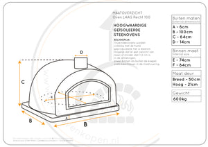 Pizzaoven Preto 100 geïsoleerd laag