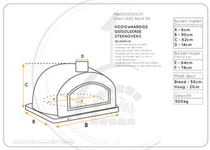 Pizzaoven Terra Alu 90 geïsoleerd laag
