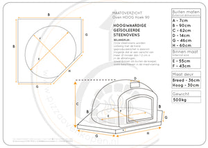Pizzaoven Terra Alu 90 hoek geïsoleerd hoog
